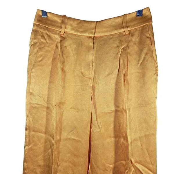 J. Crew Straight-Leg Essential Pant Luster Crepe Warm Sunflower BT428 Yellow 2‎ - Image 3