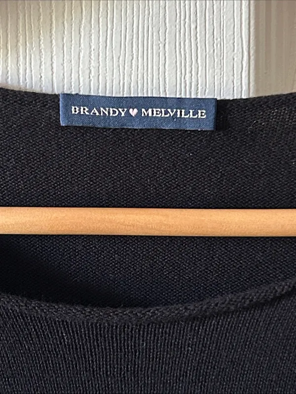 Brandy Melville Black Grunge Long Sleeve Sweater Gorpcore Indie Sleaze Fall Sz S - Image 4