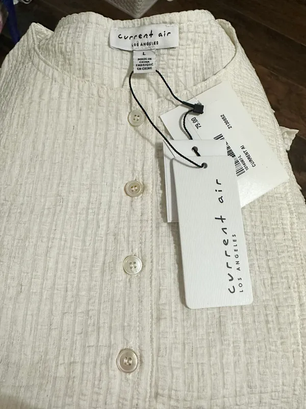 Current Air Puff sleeve bib striped blouse - Image 4