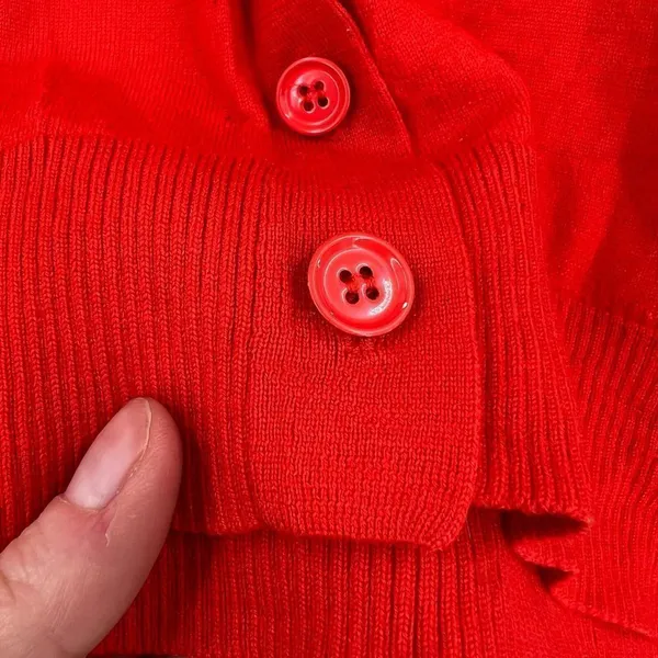J. Crew Blood Orange Merino‎ Wool Cardigan small button down - Image 3
