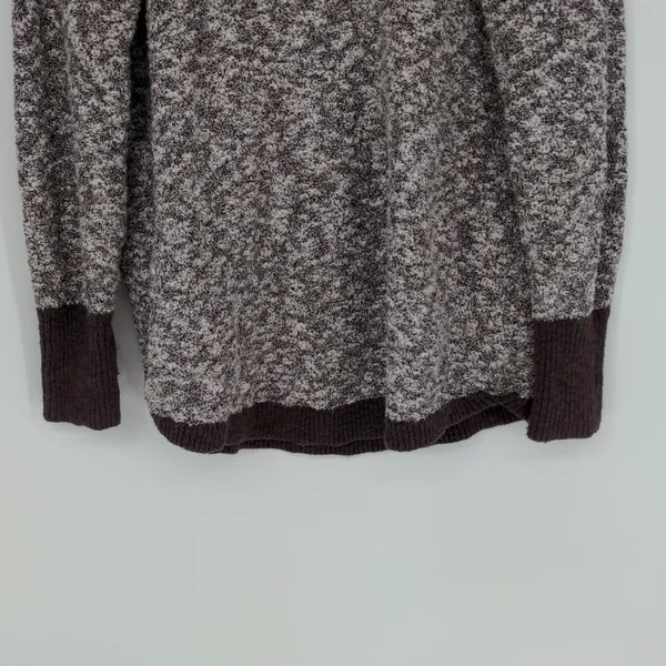 L.L. Bean Signature Cotton Linen Ragg Sweater Size Large Mock‎ Neck Marled - Image 3