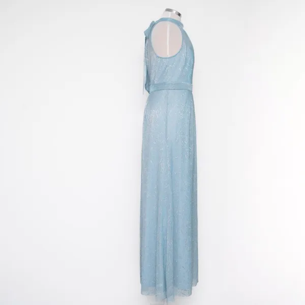 Adrianna Papell‎ | Floral Metallic Stencil Halter Gown - Image 5
