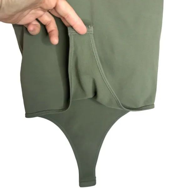 Dynamic Body Suit Green Scoop Neck One Size Short Sleeve Built In Bra Style 1291 - Image 4