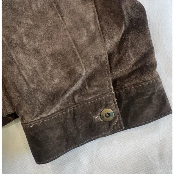 Chico’s Genuine Brown Suede Leather Zip Jacket 90s Y2K Minimalist⁠ size large - Image 10