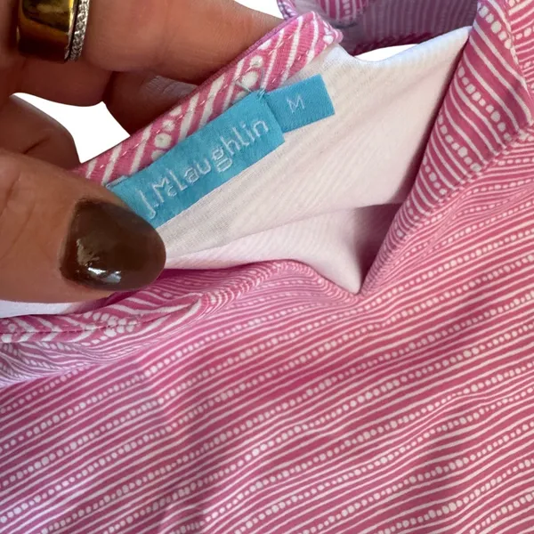 J.McLaughlin Sleeveless Pink‎ Stripe Shift Dress Size M Coastal Chic Resort Wear - Image 3