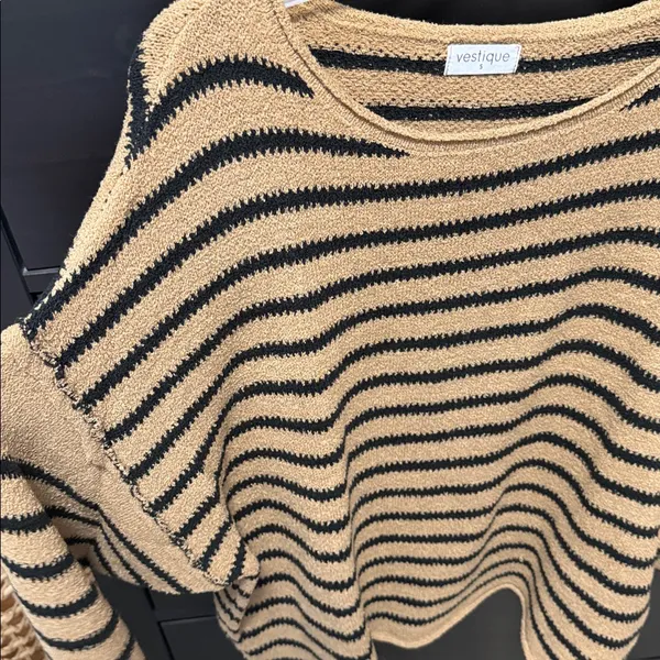 Brown and black striped vestique sweater - Image 3