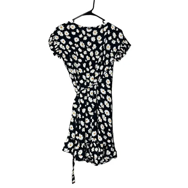 Billabong Black‎ Flower Print Wrap Mini Dress Size Small - Image 7