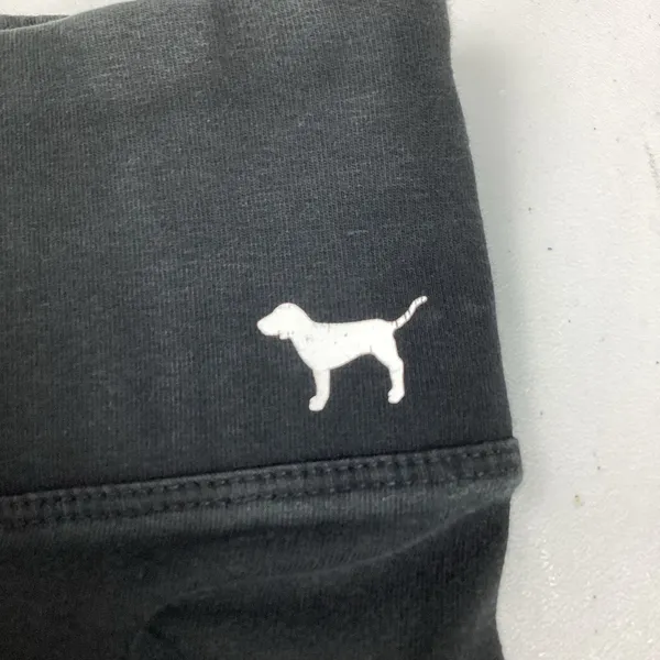 Victoria’s Secret PINK Black Classic Cotton Leggings Dog Logo Size Large - Image 6