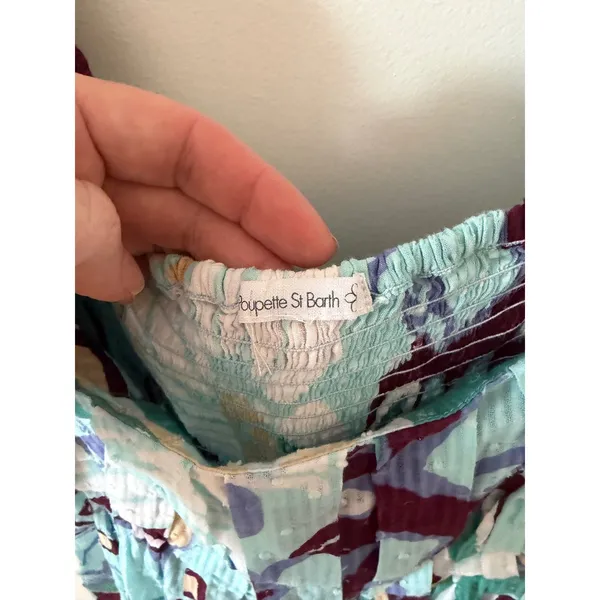 Poupette St. Barth Puff Sleeve Mini Dress Size Medium - Image 2
