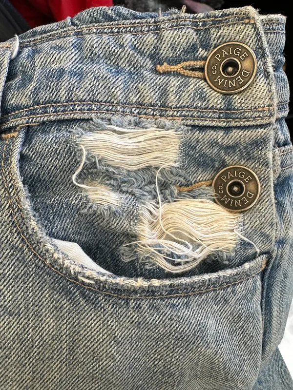 Anthropologie Paige Noella Distressed Jean Overalls Sz 25 #Boho #grunge #hippie - Image 6