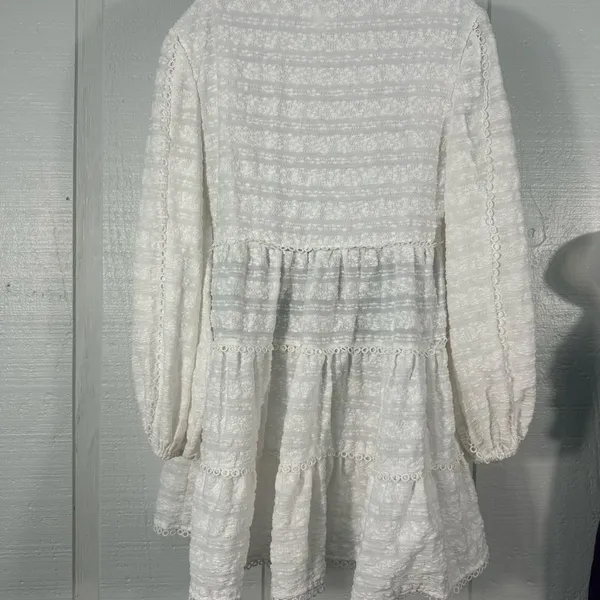 C/meo Collective Lie Awake Long Sleeve Ivory V Neck Dress Size Small EUC - Image 7