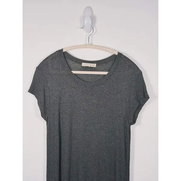 Joah Brown Ribbed High Low Midi Dress Womens S/M Gray Casual Granola Minimal - Image 5