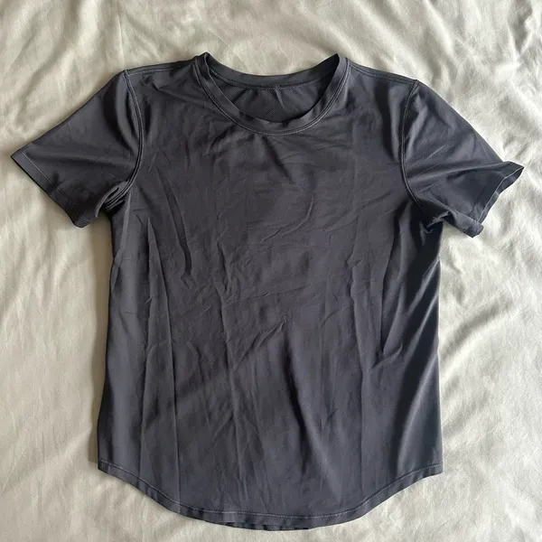 Lululemon High Neck Running and Training T-Shirt in Grey - Image 2