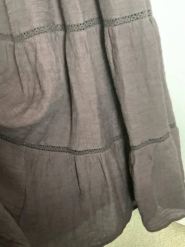 Zara Black Textured Tiered Maxi Dress Size xSmall Cutout Back New - Image 7