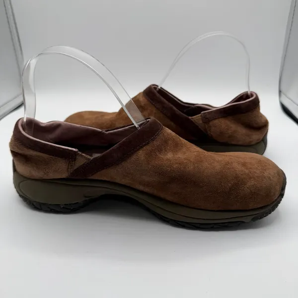 Merrell Encore Adams Dark Earth Suede Slip On Comfort Clogs Women 8.5 Brown - Image 5