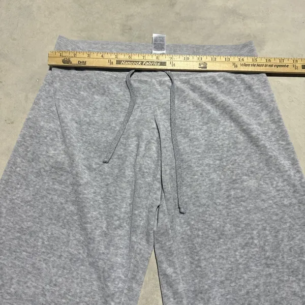 Juicy Couture Women's Gray Knit Jogger Pants Drawstring Pockets Cotton SZ M Y2K - Image 5