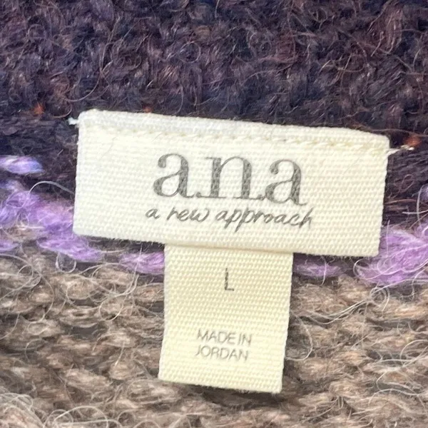 NWT a.n.a. Women’s Patchwork Sweater Large Colorblock Long Sleeve Boho Brown NEW - Image 10