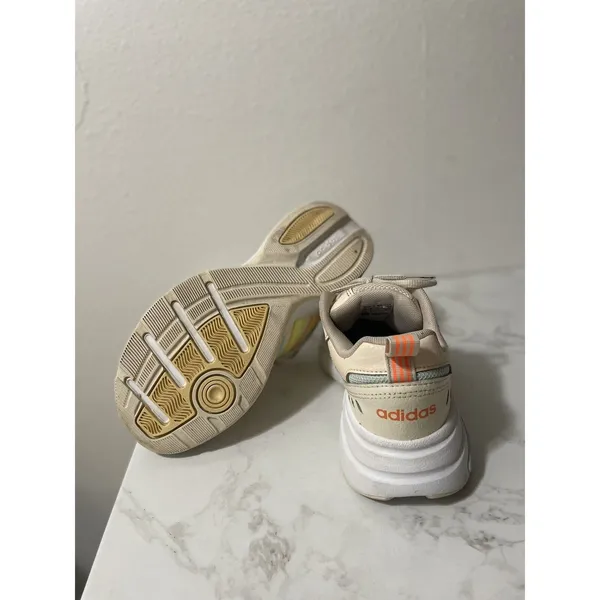 Adidas Strutter Sneakers Womens 5.5 Beige Pastel Rainbow Stripes GX6160 Dad Shoe - Image 7