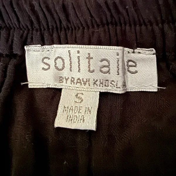 Solitaire Black Eyelet Ruffle Skirt‎ Size S Romantic Tiered Boho Lined Cotton - Image 6
