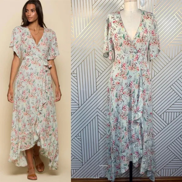 RAGA Secret Escape Floral Faux Wrap‎ Maxi Dress - Image 2