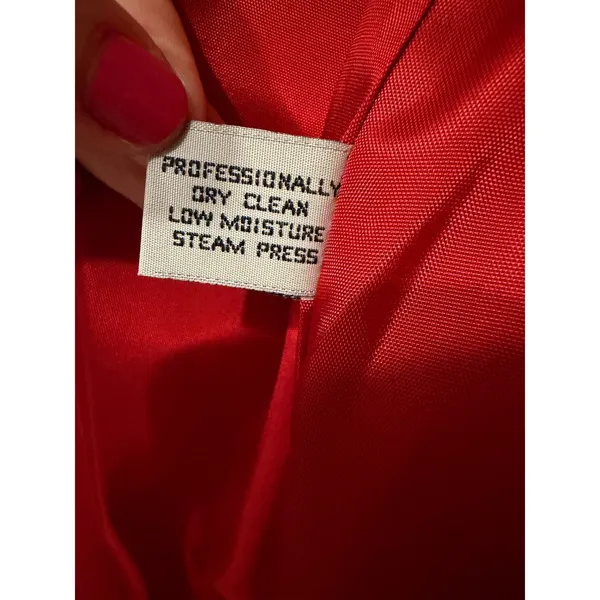 Mario De Pinto Vintage Red Wool Blend Double‎ Breasted Long Coat Womens USA Made - Image 5
