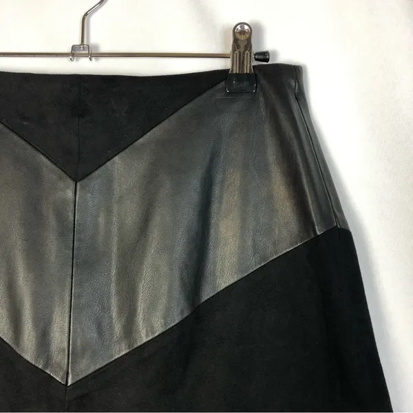 Zara Black Faux Leather Suede A-Line Mini Skirt XS‎ - Image 4