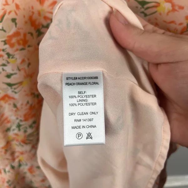 ASTR the Label Pemberly Dress in Peach Orange Floral high low size medium - Image 7