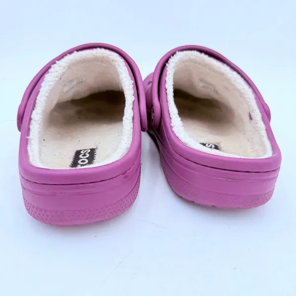 Crocs Women's Fuchsia Faux Fur Lined Classic Clogs Shoes Size 7 - Image 6