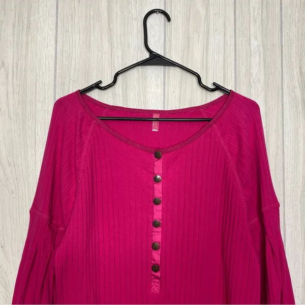 Free People Movement Bella Layer Henley Top Passion Fruit size S Small - Image 5
