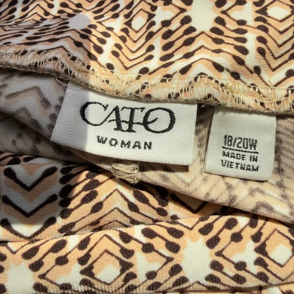 Cato Woman Size 18/20 High Rise Wide Leg Geometric 70s Retro Boho Chic Pants - Image 6