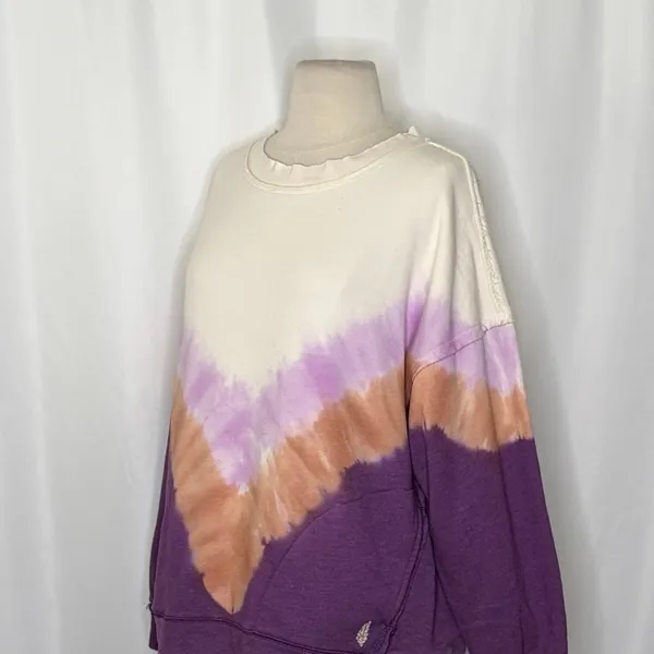 FP Movement FREE PEOPLE Ombre Metti Crew Sweatshirt Shirt Ombre Tie Dye Small - Image 6