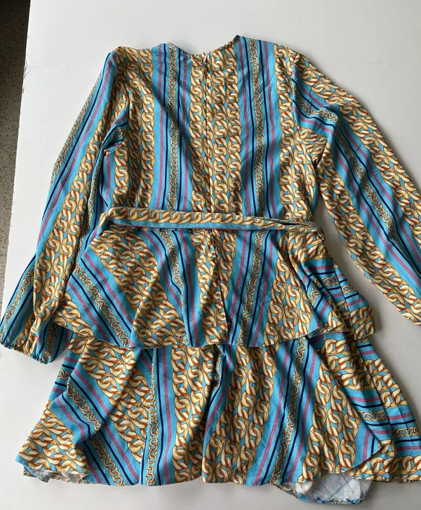 Zack Curve Chain Print Ruffle Mini Dress Plus Size 16 - Image 9