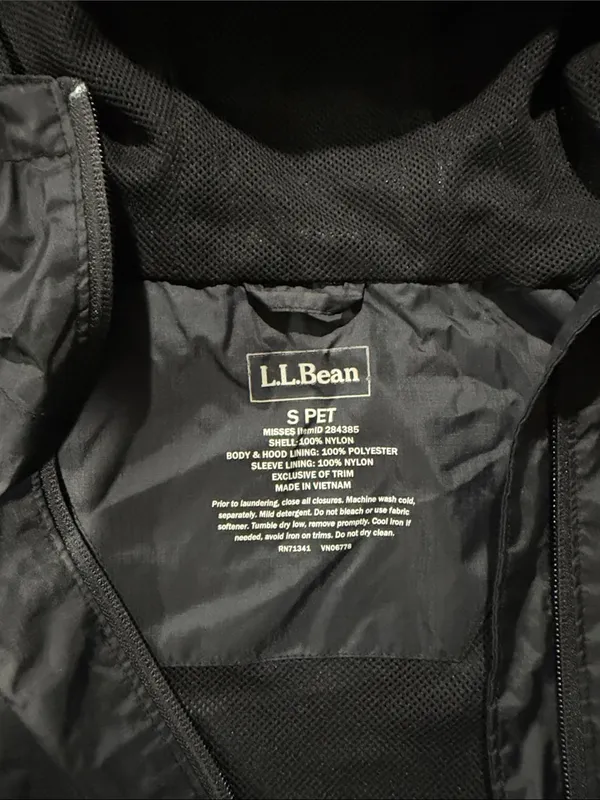 L.L. Bean Black Rain/Windbreaker Jacket - Image 2