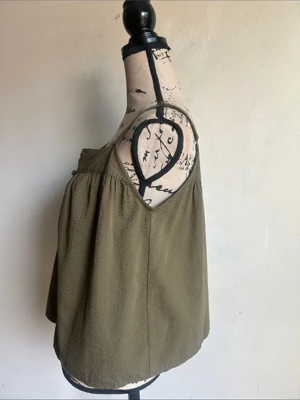Faherty Sleeveless Olive Green Tank Top Size XS - Image 8