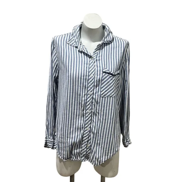 Aerie Women's Striped Long Sleeve Button-Up Shirt Multicolor Size M - Image 6