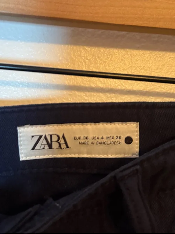 Zara navy‎ blue cotton cargo utility pants - Image 3