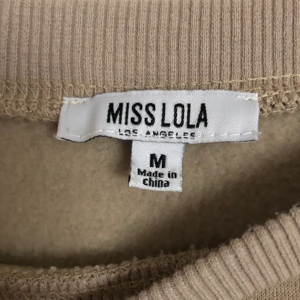 Miss Lola Cozy Feels Crewneck Sweater Tan Natural M - Image 4
