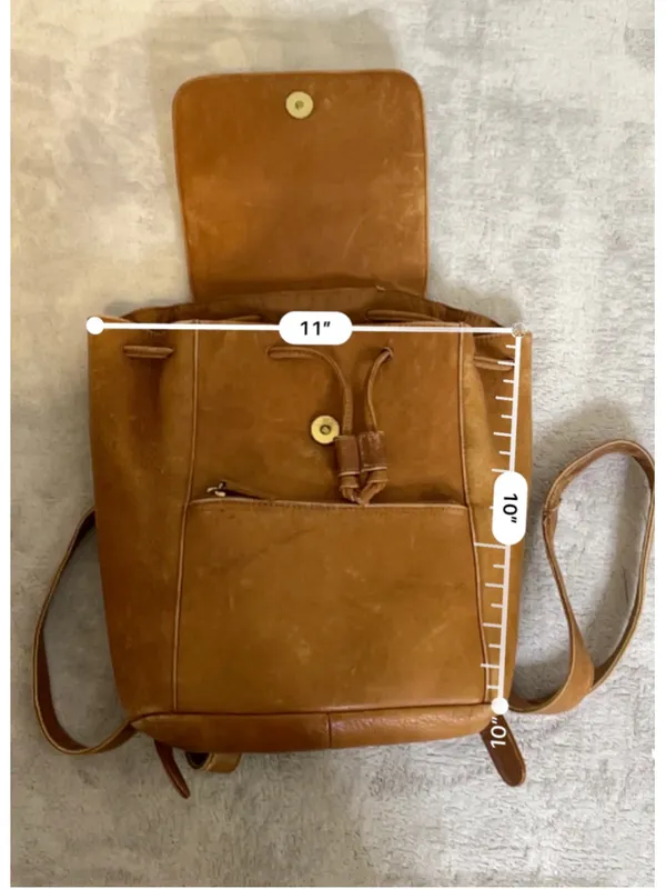 Women's Stone Mountain Brown Leather Backpack One Size - Image 8