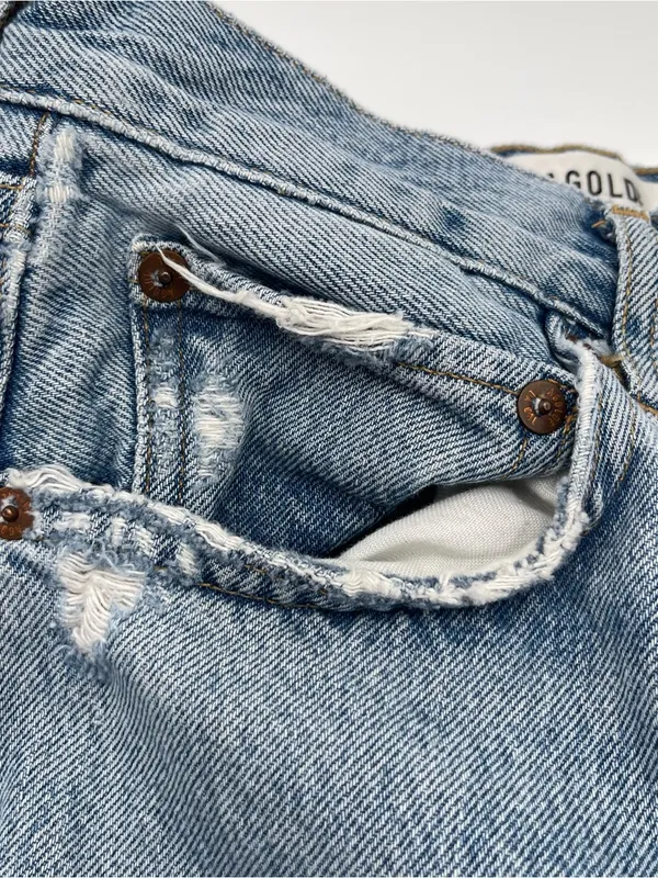 AGOLDE 90s Pinch Frayed Hem High Rise Straight Cropped Denim Jeans Sz 29 *READ* - Image 9