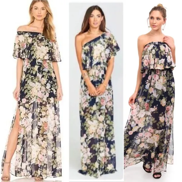 Show me Your mumu hacienda multi way maxi‎ bridesmaids dress party blossom small - Image 2
