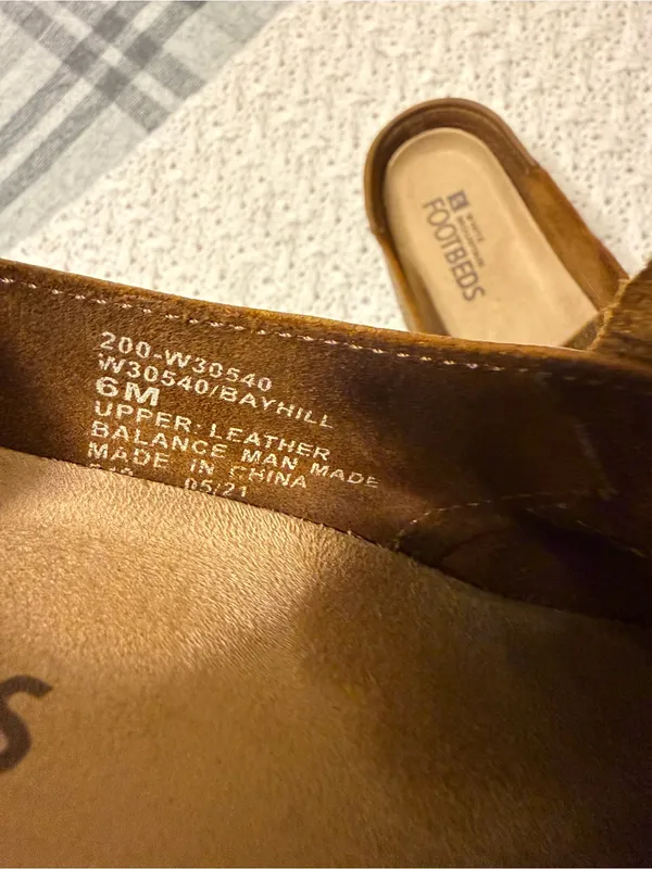 White Mountain Footbeds Brown Leather Slip-On Clogs Womens 6 - Image 5