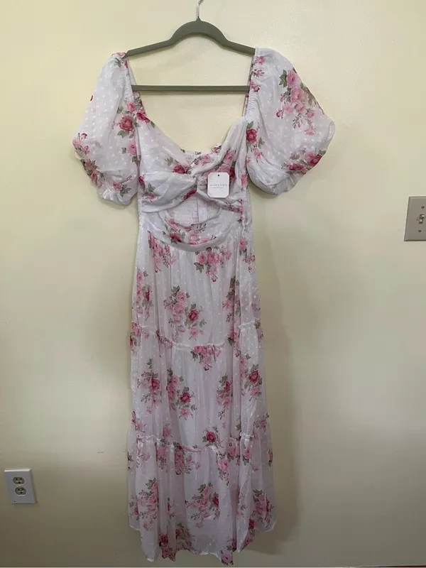 NEW Altar’d State White & Pink Floral Maxi Dress Size Small NWT - Image 5