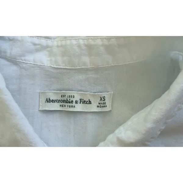Abercrombie & Fitch Long Sleeve Button Down White Shirt Size XS - Image 4