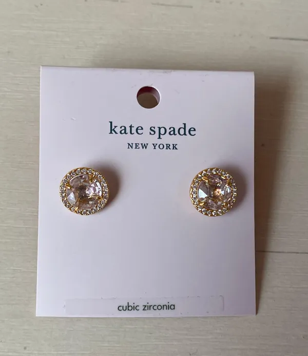NWT Rose Gold Bright Ideas Pave CZ Crystal Round Halo Stud Earrings - Image 4