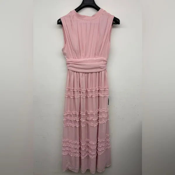 Lulus Enchantingly Sweet Blush Pink Chiffon Backless Maxi Dress SOLD OUT - Image 3