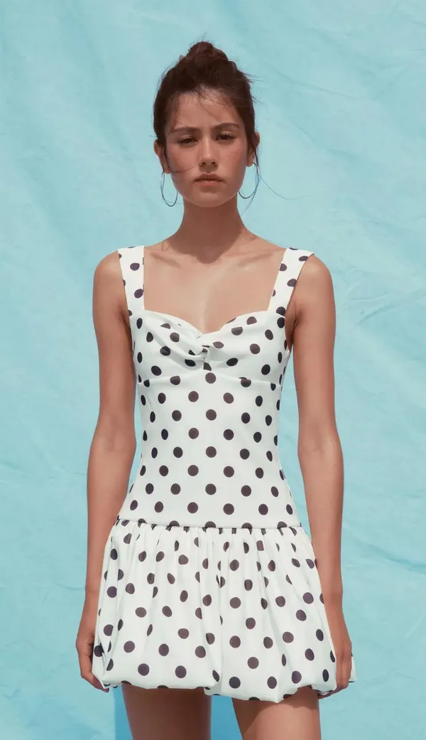 ZARA Polka Dot Balloon Mini Dress - Image 3