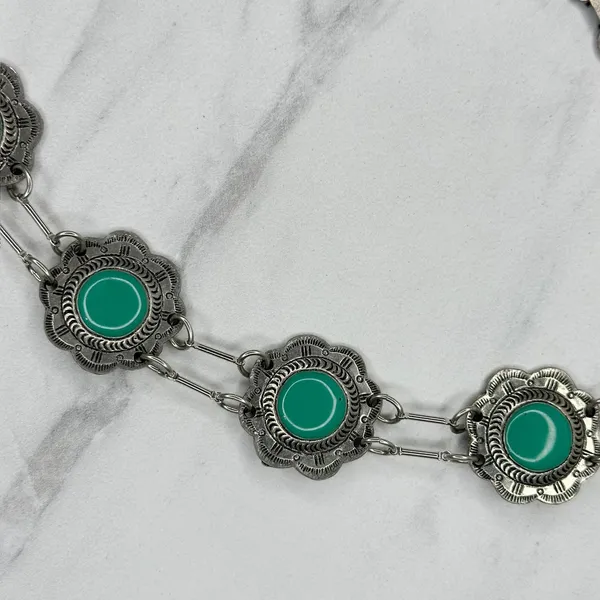 Flower Concho Western Turquoise Enamel Belt OS ✨ - Image 5