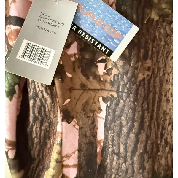 Aqua Stop Pink Real Tree CAMO Fleece Jacket Waterproof Hunting Women's Small NEW - Image 2