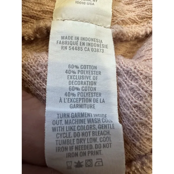 Aerie Oversized Sweatshirt Top Light Pink Textured Long Sleeve Crewneck XL Comfy - Image 4