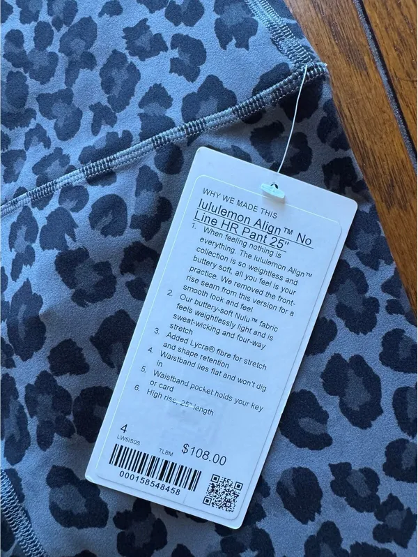 Lululemon Align No Line High Rise 25” True Leopard Black Multi Size 4 NWT - Image 4